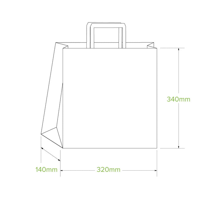 320x140x340mm Medium Flat Handle Kraft Paper Bags