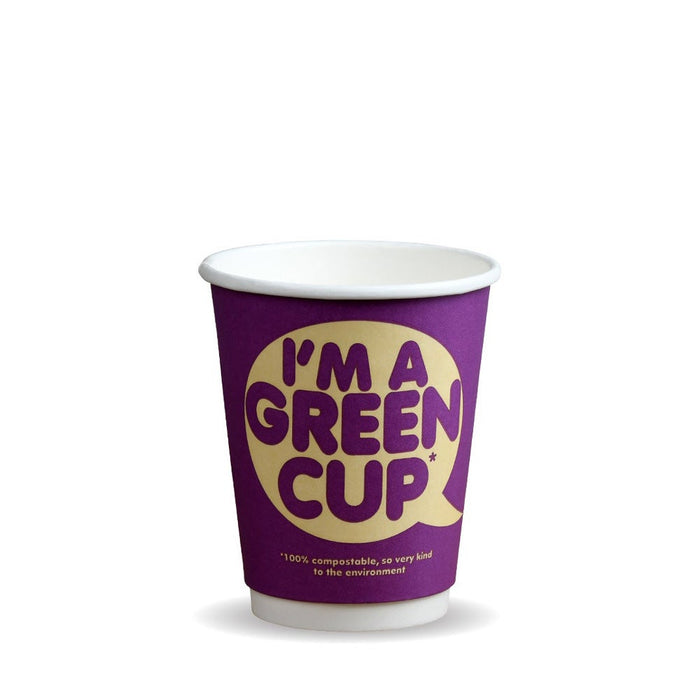 8oz Double Wall "I'm a Green Cup" Hot BioCups