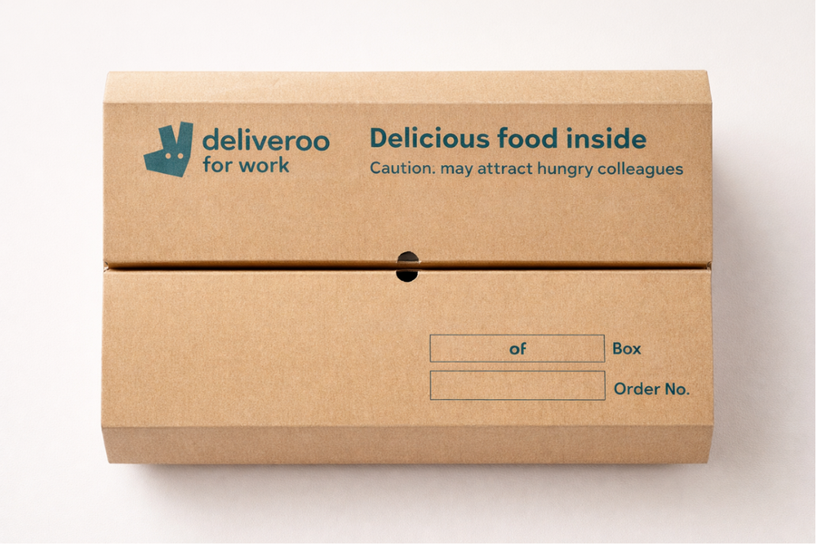 Deliveroo Catering Recyclable Cardboard Box