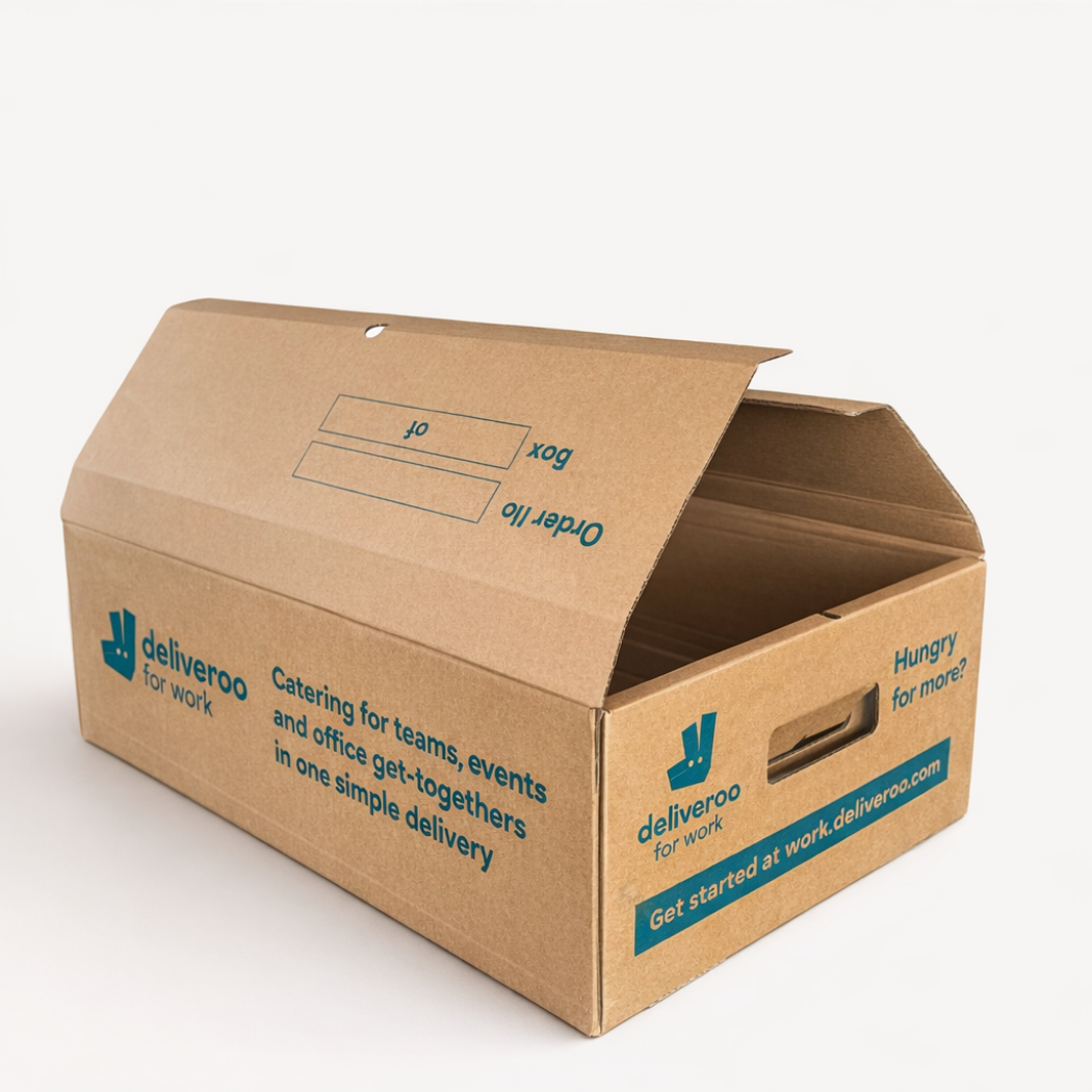 Deliveroo Catering Recyclable Cardboard Box — Deliveroo Packaging