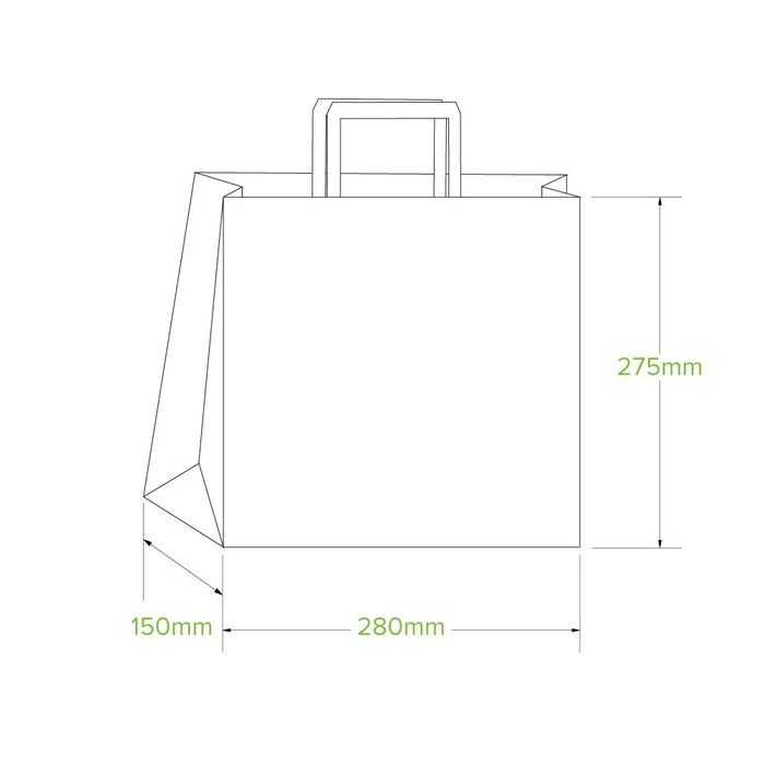 280x150x275mm Small Flat Handle Kraft Paper Bags