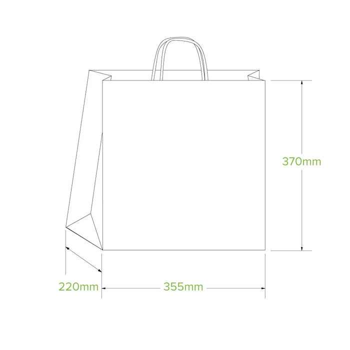 355x220x370mm Jumbo Twist Handle Kraft Paper Bags