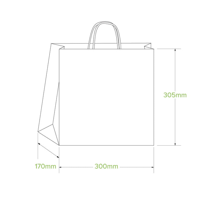 300x170x305mm Large Twist Handle Kraft Paper Bags