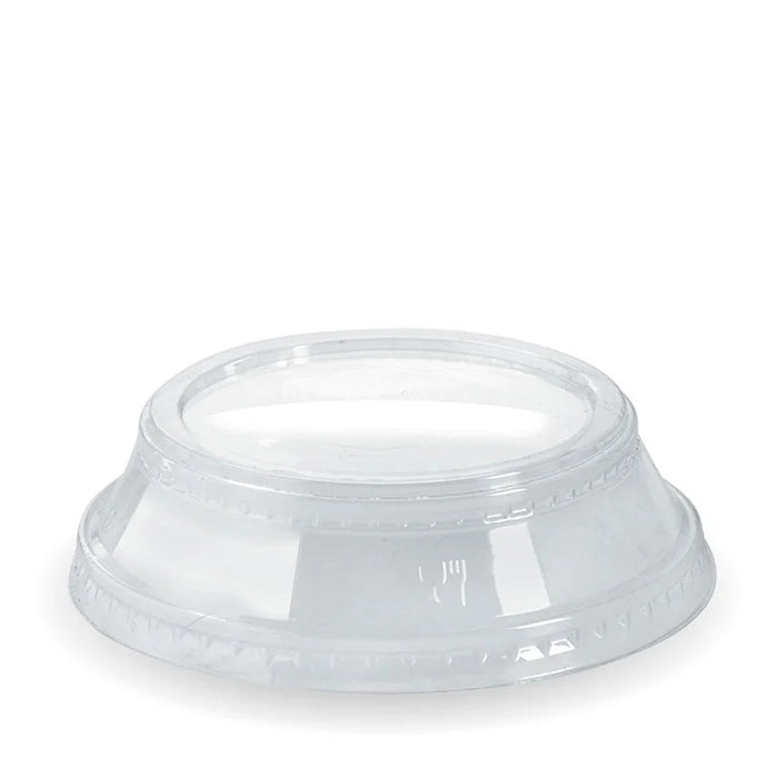 Clear PLA Raised Flat Lids To Fit 300-700ml BioCups