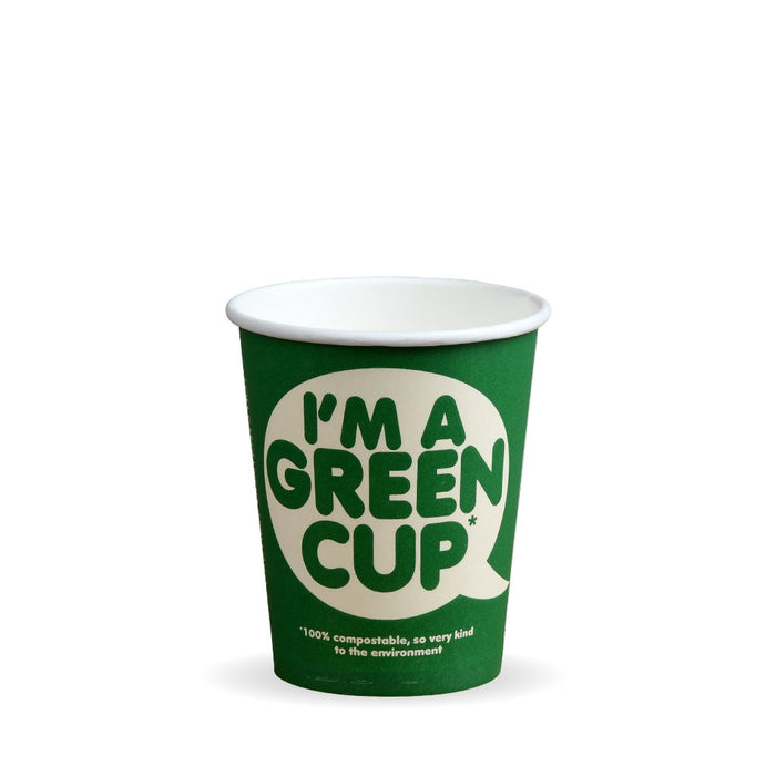 8oz Single Wall "I'm a Green Cup" Hot BioCups