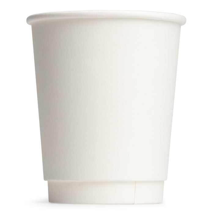 8oz White Double Wall Compostable Hot Cups