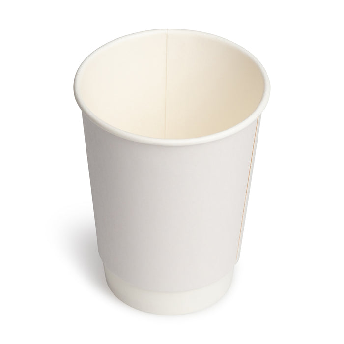 12oz White Double Wall Compostable Hot Cups