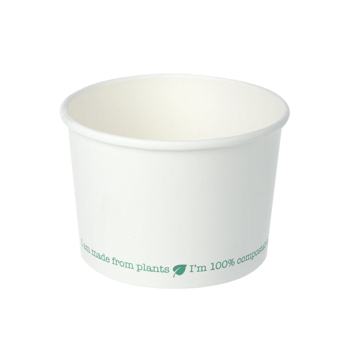 8oz White PLA-Lined Squat Soup Containers