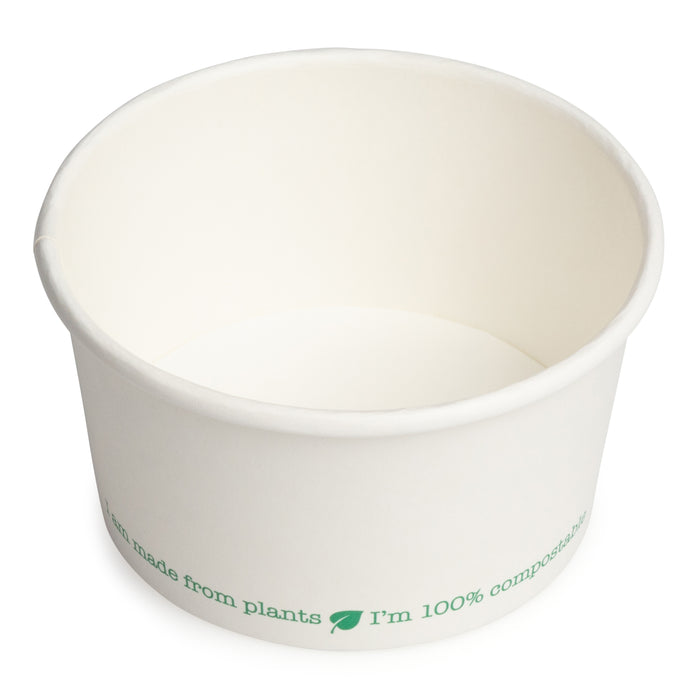 12oz White PLA-Lined Squat Soup Containers