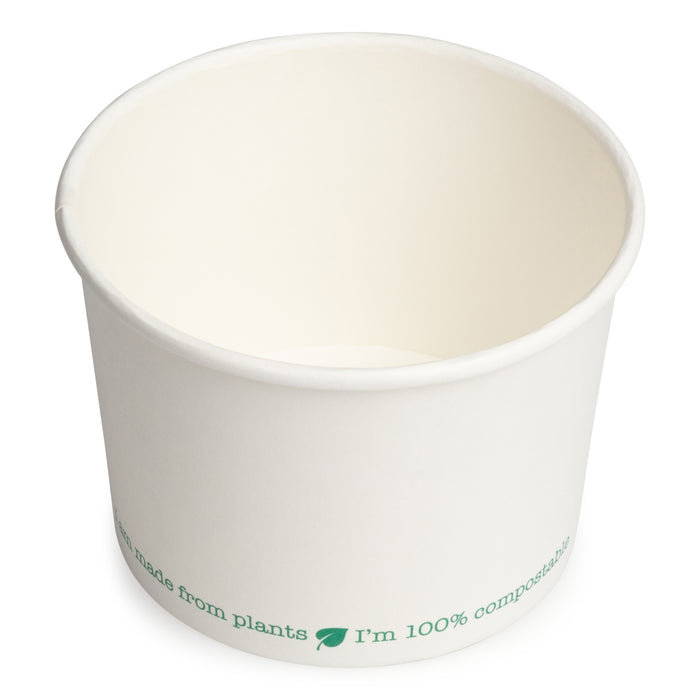 16oz White PLA-Lined Squat Soup Containers