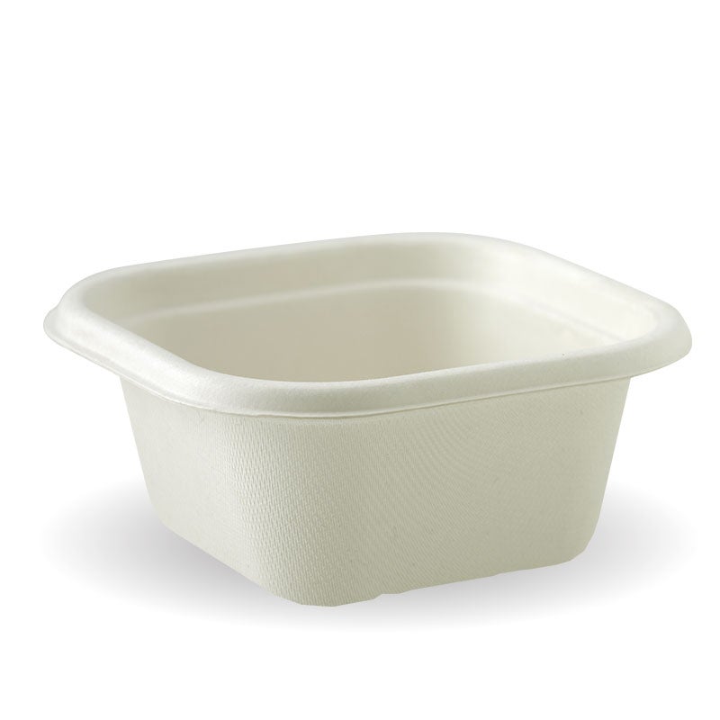 480ml White BioCane Takeaway Containers — Deliveroo Packaging
