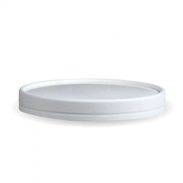 118mm White PLA Lined Paper Lids To Fit 26/32oz BioCups