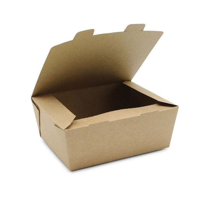1,300ml Kraft #8 Hot Food Boxes With Hinged Lid